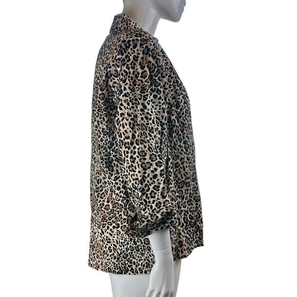 Harve Benard Leopard Print Button Front Top 2X - Picture 4 of 8